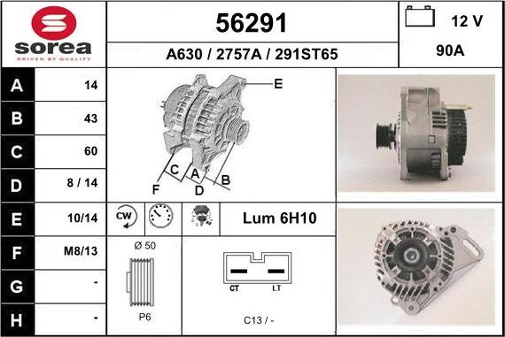 EAI 56291 - Alternator www.autospares.lv