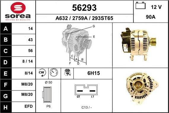 EAI 56293 - Генератор www.autospares.lv