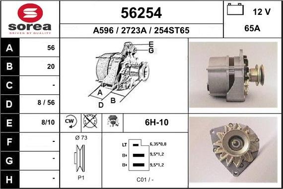 EAI 56254 - Генератор www.autospares.lv