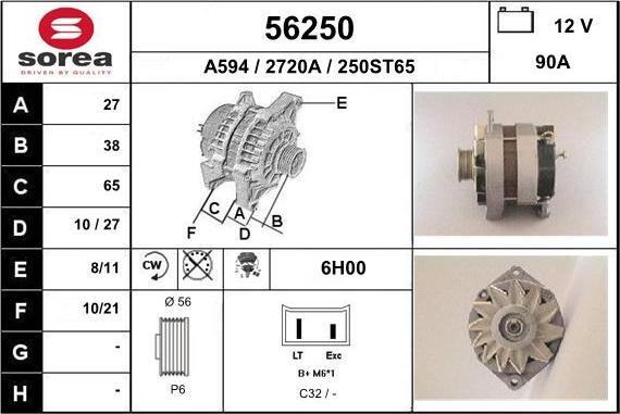 EAI 56250 - Генератор www.autospares.lv