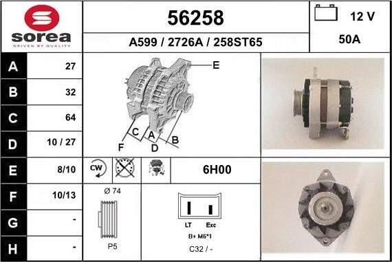 EAI 56258 - Ģenerators www.autospares.lv