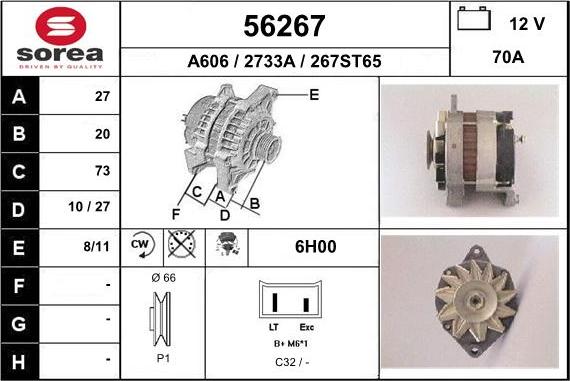 EAI 56267 - Alternator www.autospares.lv