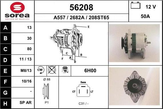 EAI 56208 - Alternator www.autospares.lv