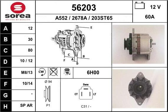 EAI 56203 - Alternator www.autospares.lv