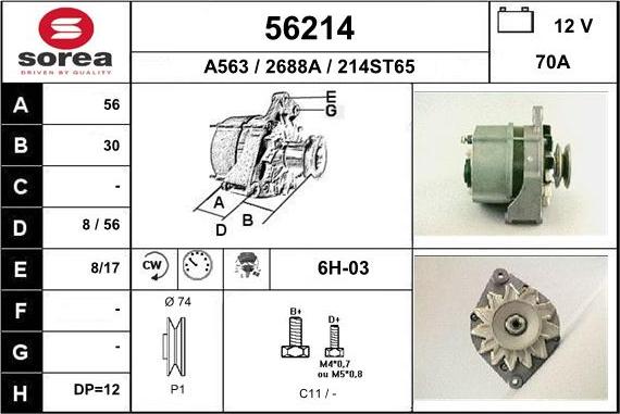 EAI 56214 - Генератор www.autospares.lv