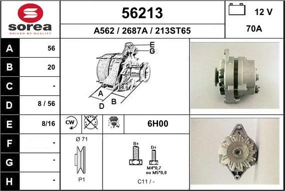 EAI 56213 - Генератор www.autospares.lv