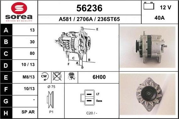 EAI 56236 - Ģenerators www.autospares.lv