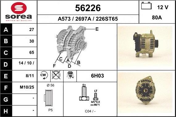 EAI 56226 - Alternator www.autospares.lv