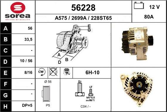 EAI 56228 - Alternator www.autospares.lv