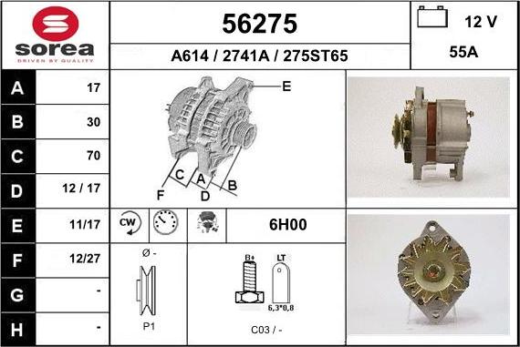 EAI 56275 - Генератор www.autospares.lv