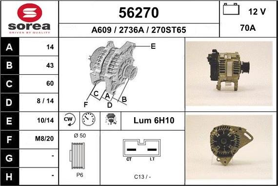 EAI 56270 - Ģenerators www.autospares.lv