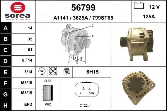 EAI 56799 - Генератор www.autospares.lv