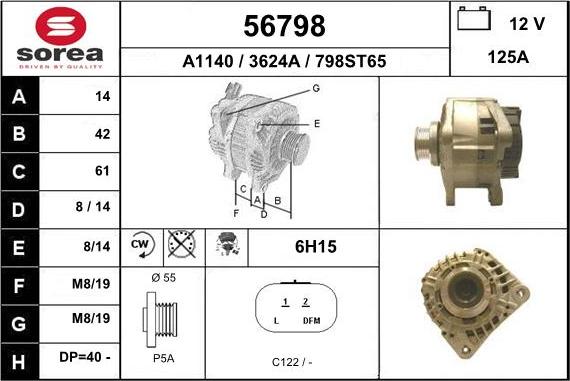 EAI 56798 - Генератор www.autospares.lv