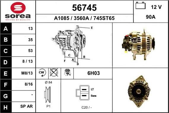 EAI 56745 - Генератор www.autospares.lv