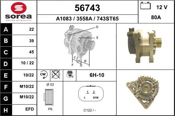 EAI 56743 - Генератор www.autospares.lv