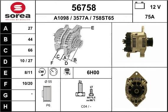 EAI 56758 - Ģenerators www.autospares.lv