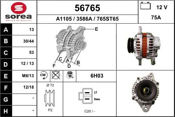 EAI 56765 - Ģenerators www.autospares.lv