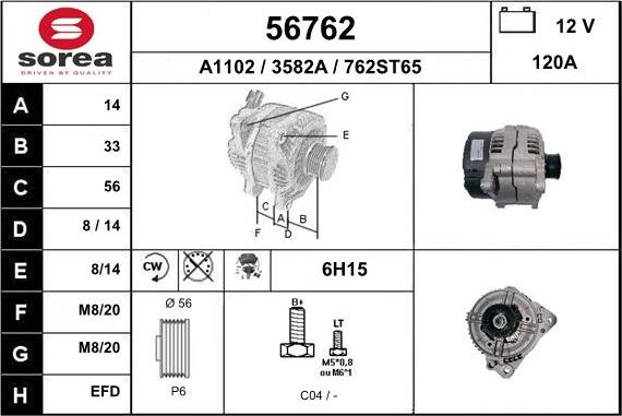 EAI 56762 - Ģenerators www.autospares.lv