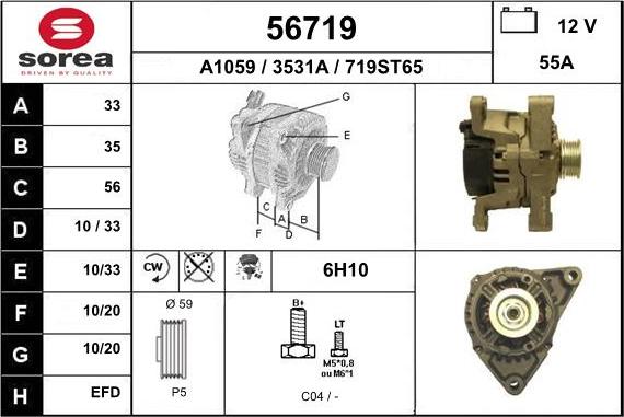 EAI 56719 - Alternator www.autospares.lv