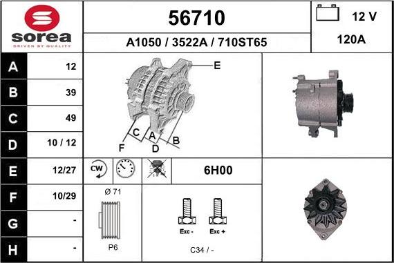 EAI 56710 - Ģenerators www.autospares.lv