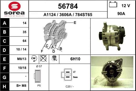 EAI 56784 - Генератор www.autospares.lv