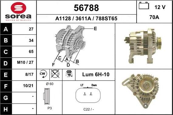 EAI 56788 - Ģenerators www.autospares.lv