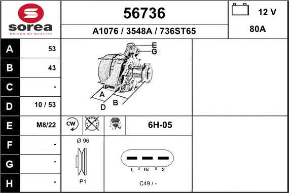 EAI 56736 - Ģenerators autospares.lv