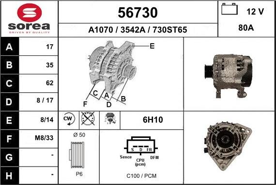 EAI 56730 - Ģenerators www.autospares.lv
