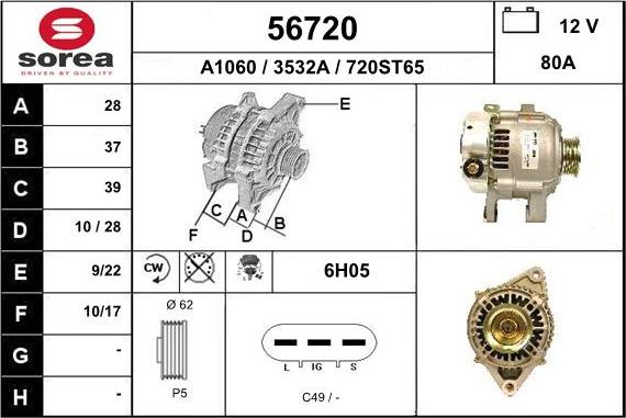 EAI 56720 - Генератор www.autospares.lv