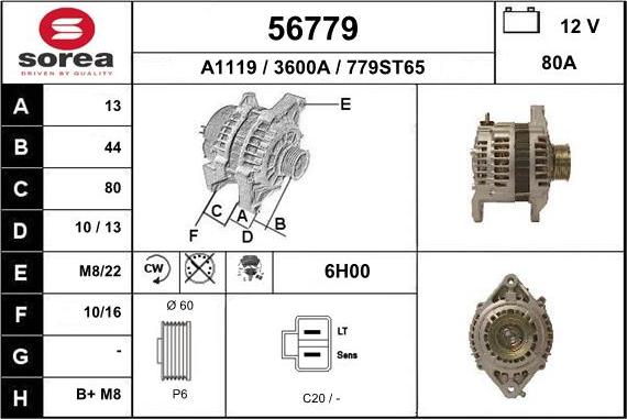 EAI 56779 - Ģenerators www.autospares.lv