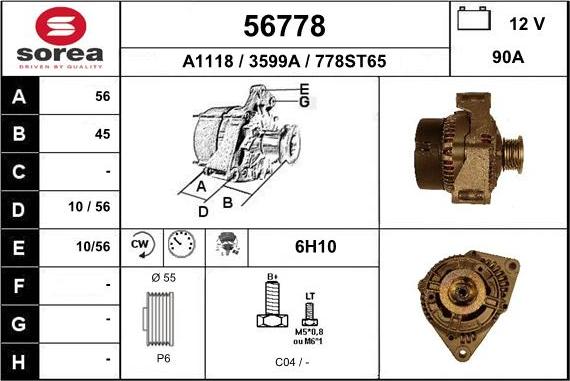 EAI 56778 - Alternator www.autospares.lv