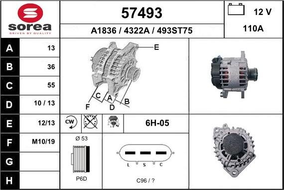 EAI 57493 - Ģenerators www.autospares.lv