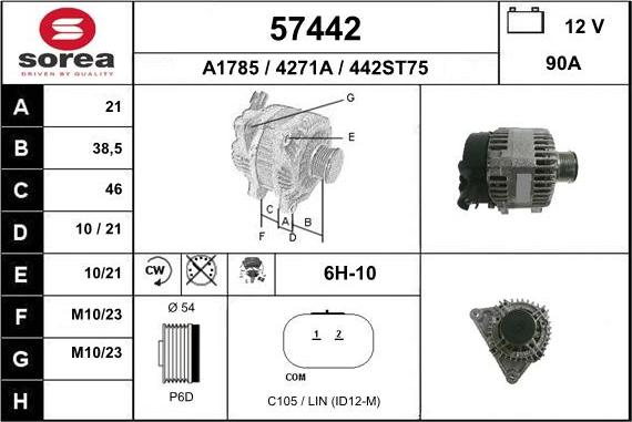 EAI 57442 - Ģenerators www.autospares.lv