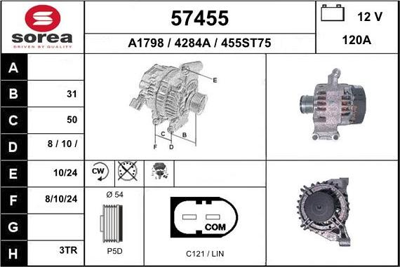 EAI 57455 - Генератор www.autospares.lv