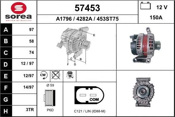 EAI 57453 - Генератор www.autospares.lv