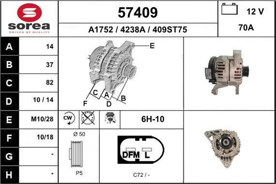 EAI 57409 - Генератор www.autospares.lv