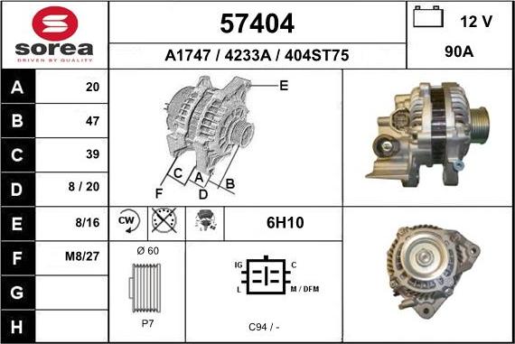 EAI 57404 - Генератор www.autospares.lv