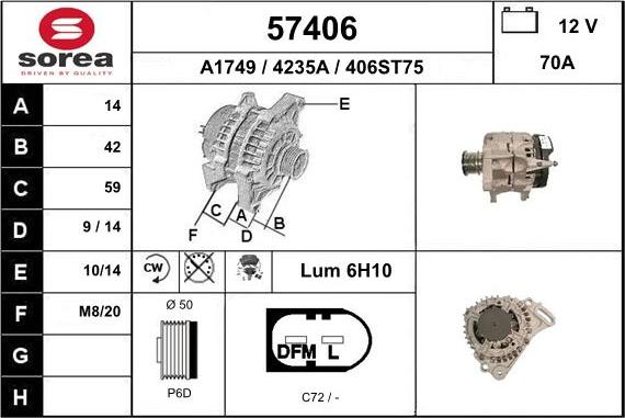 EAI 57406 - Ģenerators autospares.lv