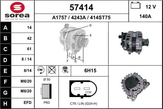 EAI 57414 - Ģenerators autospares.lv