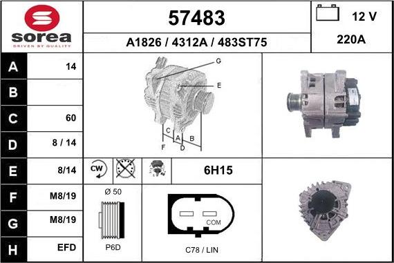 EAI 57483 - Ģenerators www.autospares.lv