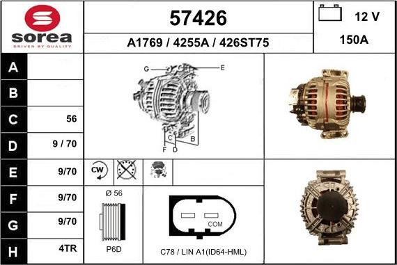 EAI 57426 - Alternator www.autospares.lv