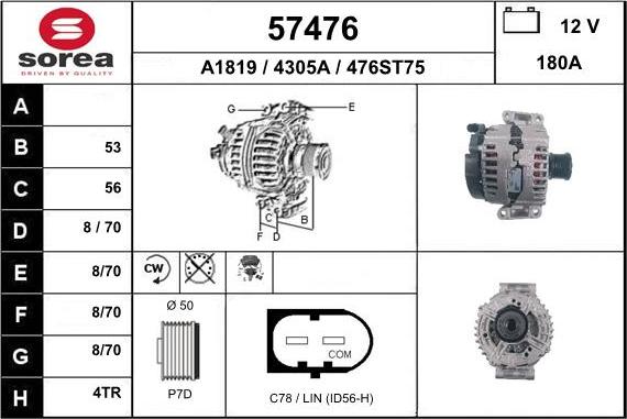 EAI 57476 - Alternator www.autospares.lv