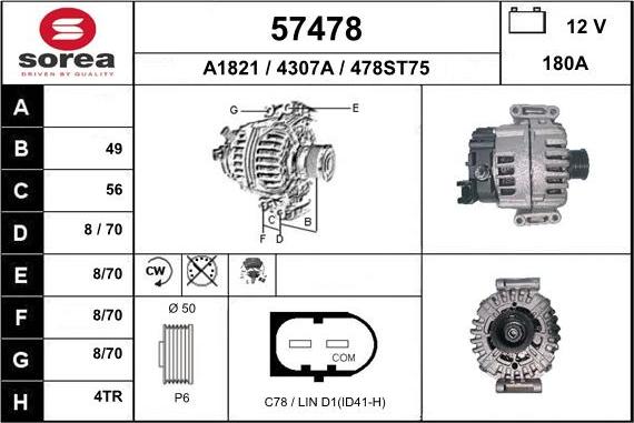 EAI 57478 - Ģenerators www.autospares.lv