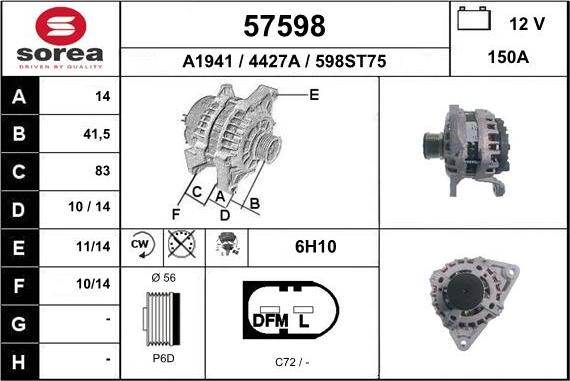 EAI 57598 - Ģenerators autospares.lv