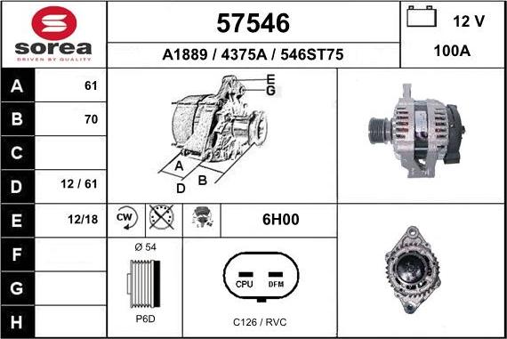 EAI 57546 - Ģenerators www.autospares.lv