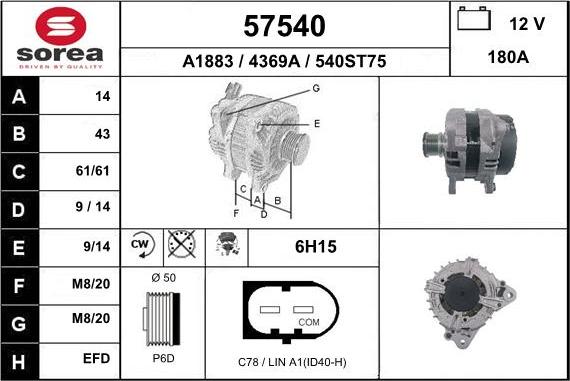 EAI 57540 - Ģenerators www.autospares.lv