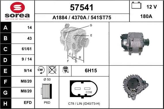 EAI 57541 - Ģenerators www.autospares.lv