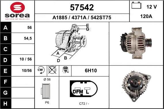 EAI 57542 - Alternator www.autospares.lv