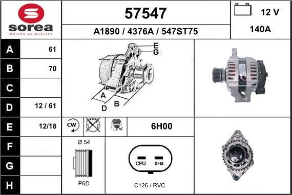 EAI 57547 - Ģenerators www.autospares.lv