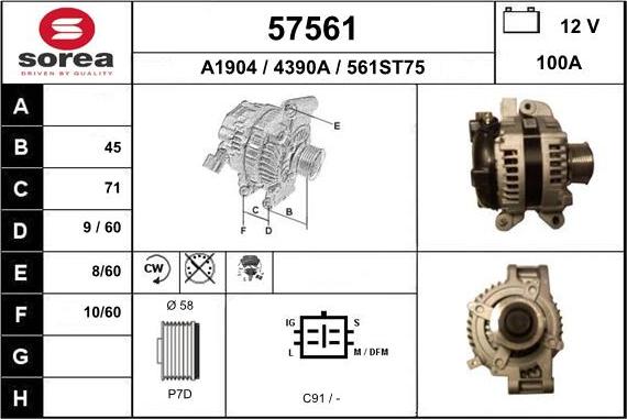 EAI 57561 - Ģenerators autospares.lv